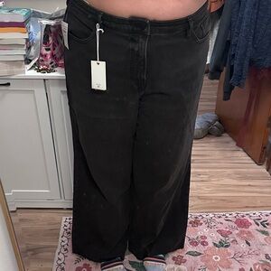 Good American Dark Wide-Leg Jeans